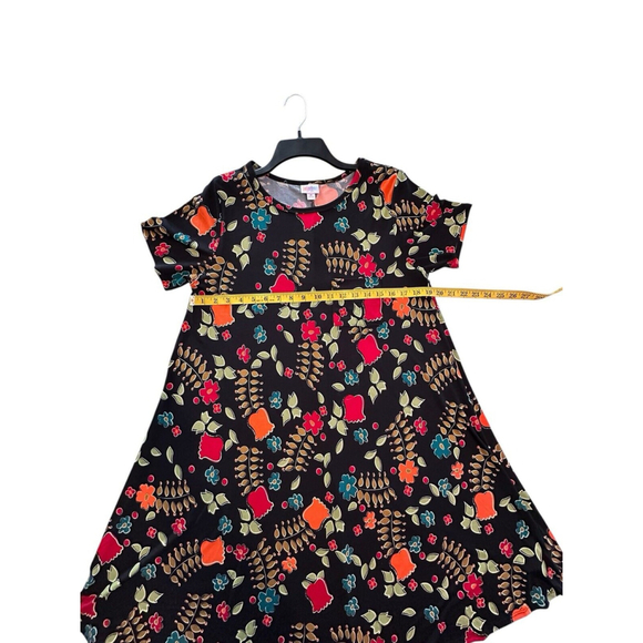 LulaRoe Floral Stretch MIDI Dress Womens MEDIUM Multicolor Flowers Short Sleeves - Picture 10 of 16